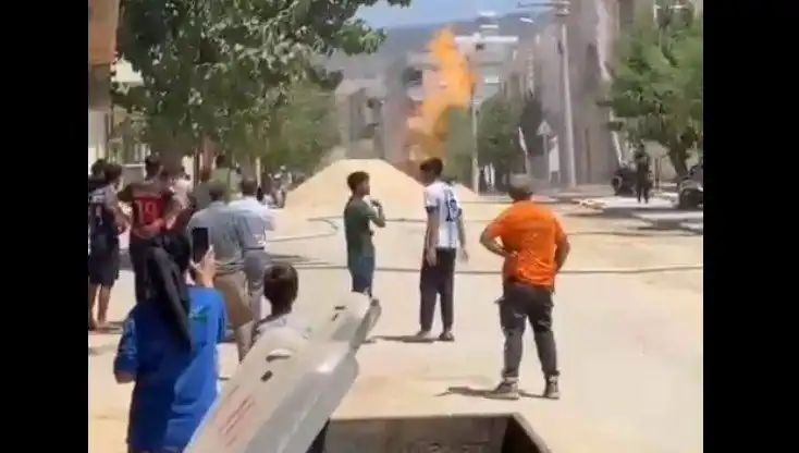 Kilis'te Doğalgaz Borusu Patladı: Tehlikeli Anlar Yaşandı